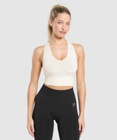 Everyday Seamless Crop Tank Soft White