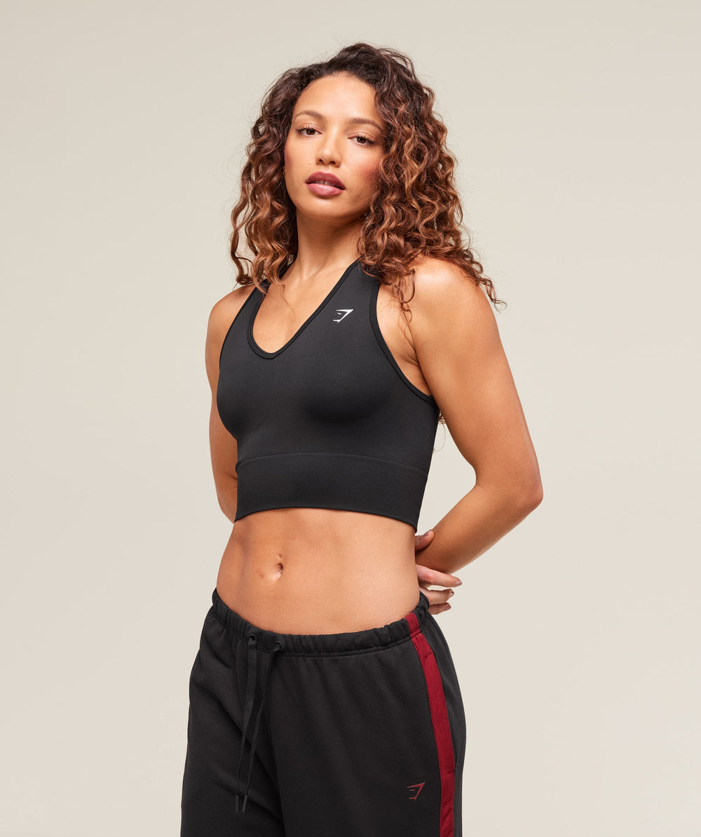 Everyday Seamless Crop Tank Black