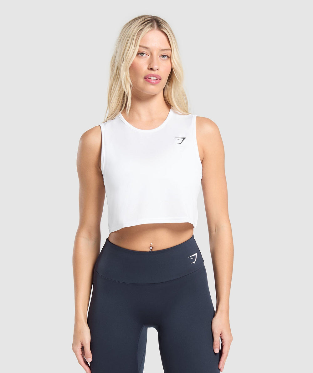 Training Crop Tank White