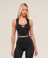 Diffuse Seamless Cropped Tank Black/Calm Pink