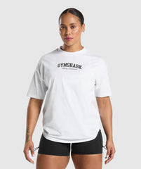 Lifting Essentials Graphic Oversized T-Shirt White