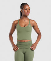 Training Cami Tank With Shelf Core Olive