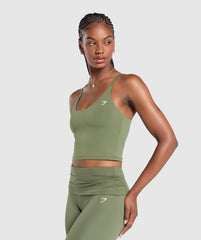 Training Cami Tank With Shelf Core Olive