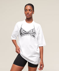 Minimal Bra Graphic Oversized T-Shirt White