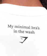 Minimal Bra Graphic Oversized T-Shirt White