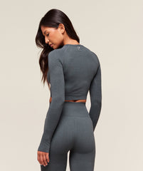 Vital Crop Top Strong Grey Marl