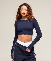 Vital Crop Top Heavy Blue Marl