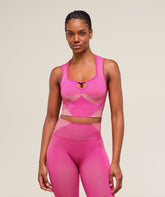 Diffuse Seamless Cropped Tank Winning Pink/Refresh Yellow