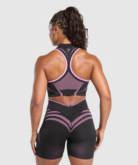 Apex Lift Seamless Crop Top Darkest Purple/Sour Pink