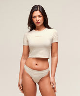Cotton Graphic Midi T-Shirt Oat White