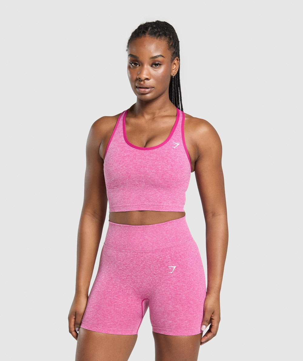 Lift Seamless Midi Tank With Shelf Winning Pink/White Marl