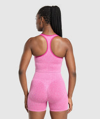 Lift Seamless Midi Tank With Shelf Winning Pink/White Marl