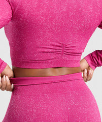 Adapt Fleck Seamless Long Sleeve Crop Top Winning Pink/Sour Pink