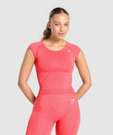 Vital Scoop Neck Top Coral Red Marl