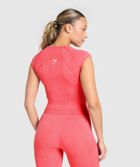 Vital Scoop Neck Top Coral Red Marl