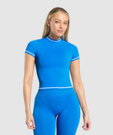 Contrast Seamless T-Shirt Barbell Blue