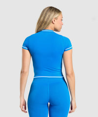 Contrast Seamless T-Shirt Barbell Blue