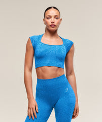Adapt X Whitney Animal Seamless Crop Top Barbell Blue/Gentle Blue