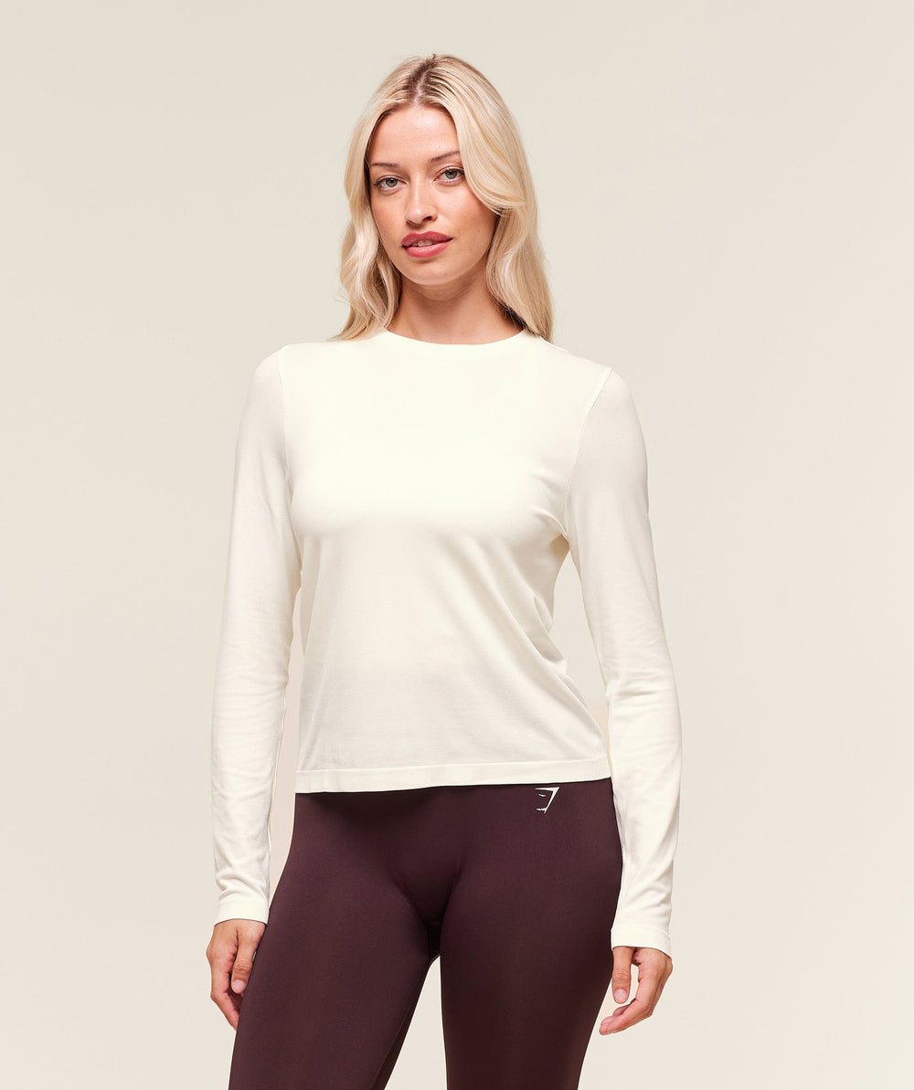 Everyday Seamless Long Sleeve Top Soft White