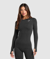 Vital Long Sleeve Top Black Marl
