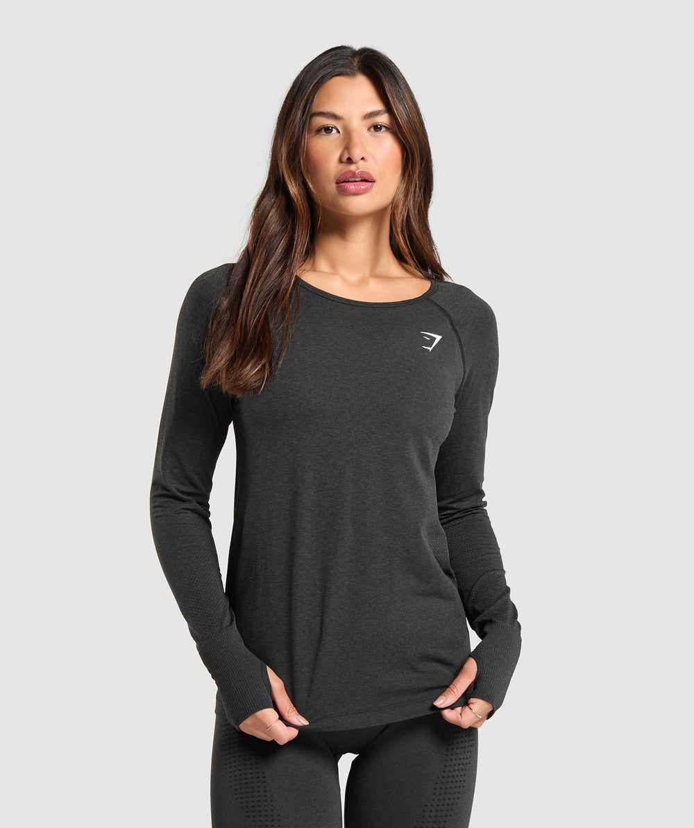 Vital Light Long Sleeve Top Black Marl