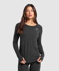 Vital Light Long Sleeve Top Black Marl