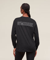 Trace Graphic Long Sleeve Top Black