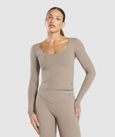 Elevate Long Sleeve Top Lifestyle Brown