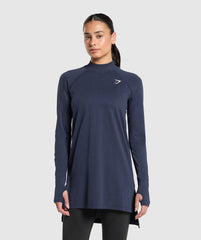 Vital Long Line Top Heavy Blue Marl