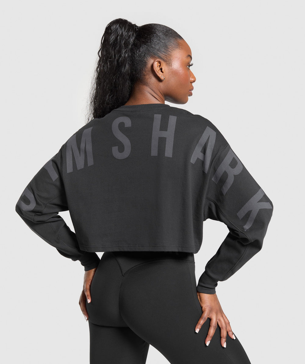 Wordmark Graphic Long Sleeve Top Black