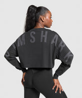 Wordmark Graphic Long Sleeve Top Black