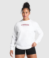 Lifting Essentials Graphic Long Sleeve Top White
