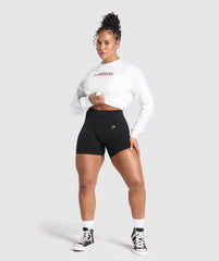 Lifting Essentials Graphic Long Sleeve Top White
