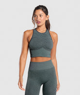 Sport Seamless Cropped Tank Victory Green/Discipline Green