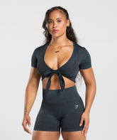 Gains Seamless Crop Top Black