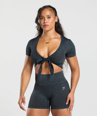 Gains Seamless Crop Top Black