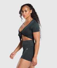 Gains Seamless Crop Top Black