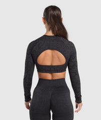 Adapt Safari Long Sleeve Crop Top Black/Asphalt Grey