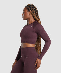 Adapt Fleck Seamless Long Sleeve Crop Top Depth Purple/ Steel Purple