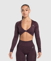 Adapt Safari Long Sleeve Crop Top Depth Purple/Greyed Purple