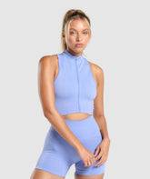 Corset Seamless Crop Tank Lift Blue