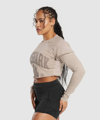 Lifting 2 In 1 Long Sleeve Crop Top Stone Pink