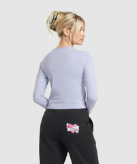 Tattoo Midi Long Sleeve T-Shirt Silver Lilac
