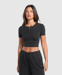 Rest Day Buttery Soft Midi Top Black