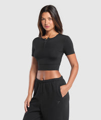 Rest Day Buttery Soft Midi Top Black