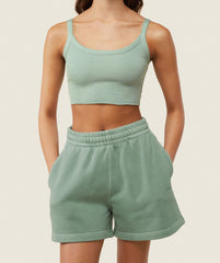 everywear Ribbed Tank Dollar Green