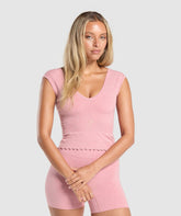 Luxe Seamless Crop Top Cosy Pink Marl