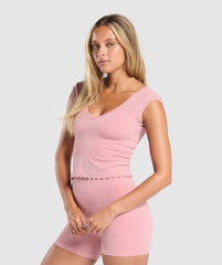 Luxe Seamless Crop Top Cosy Pink Marl