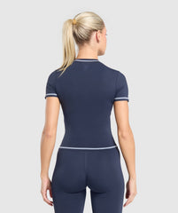 Contrast Seamless Midi Tee Heavy Blue