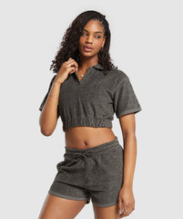 Monogram Towel Crop Top Strength Green